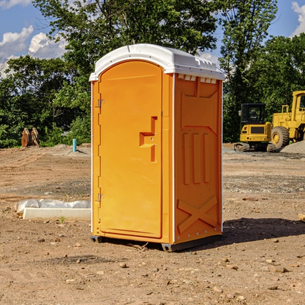 can i customize the exterior of the porta potties with my event logo or branding in Mentone